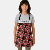 ホイルかわいらしテクスチャスタック二重ハート棒つきキャンデー エプロン (インサイチュ)