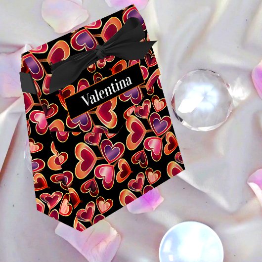 ホイルかわいらしテクスチャスタック二重ハート棒つきキャンデー フェイバーボックス