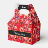 ホイルかわいらしテクスチャスタック二重ハート棒つきキャンデー フェイバーボックス (裏面サイド)