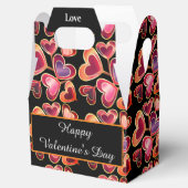 ホイルかわいらしテクスチャスタック二重ハート棒つきキャンデー フェイバーボックス (オープン)