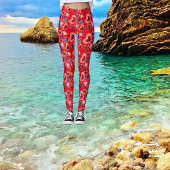 ホイルかわいらしテクスチャスタック二重ハート棒つきキャンデー レギンス