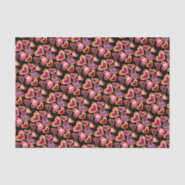 ホイルかわいらしテクスチャスタック二重ハート棒つきキャンデー 薄葉紙