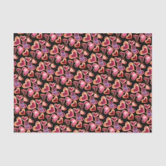 ホイルかわいらしテクスチャスタック二重ハート棒つきキャンデー 薄葉紙 (正面)