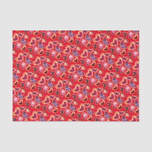 ホイルかわいらしテクスチャスタック二重ハート棒つきキャンデー 薄葉紙 (正面)