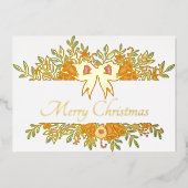 ホイルかわいらしフォイルカスタムカードの休日 箔招待状 (正面)