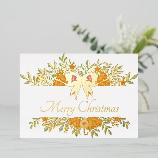 ホイルかわいらしフォイルカスタムカードの休日 箔招待状 (立ち正面)