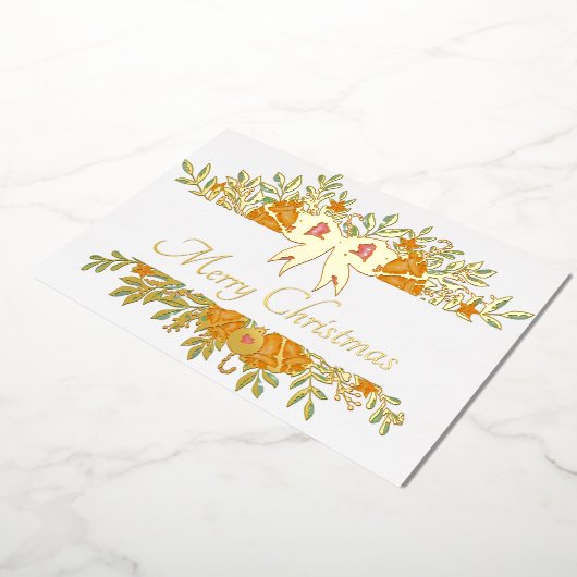 ホイルかわいらしフォイルカスタムカードの休日 箔招待状 (回転した状態)