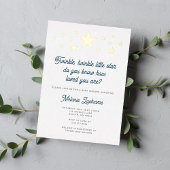 ホイルきらめく小さな星の赤ちゃんシャワー 箔招待状