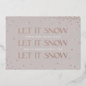 ホイルそれ雪の休日フォトカード – Taupe 箔招待状 (正面)