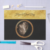 ホイルであなたを見つめたマダチヒョウ金ゴールド 薄葉紙 (クラフト)