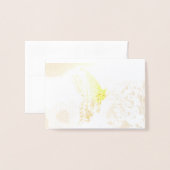 ホイルに入った蝶 箔カード (封筒付き正面)