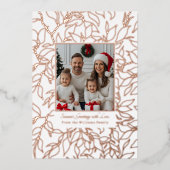 ホイルのクリスマスカードテンプレート2写真植物学 箔シーズンカード (正面)