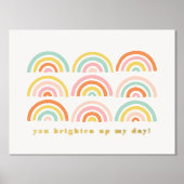 ホイルのスタンプされた虹あなたが私の日のポスターを明るくする 箔ポスター (正面)