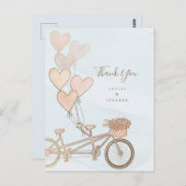 ホイルのタンデムバイクとハートバルーンフェイク。 ポストカード (正面/裏面)