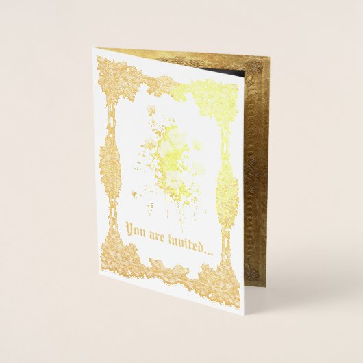 ホイルの招待の中のあなたの写真を加えて下さい 箔カード (正面)