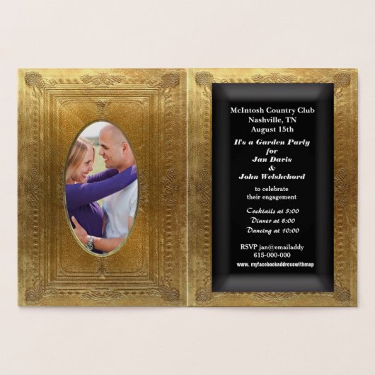 ホイルの招待の中のあなたの写真を加えて下さい 箔カード (内部)