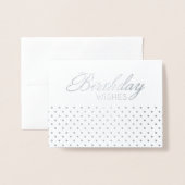 ホイルの水玉模様の誕生日は挨拶状を望みます 箔カード (封筒付き正面)