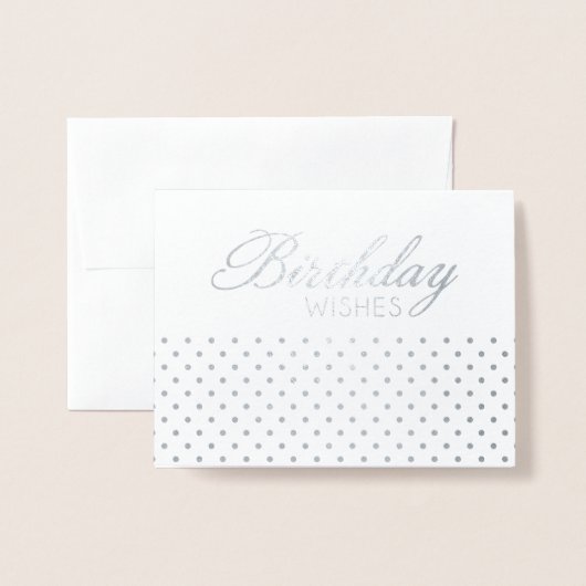 ホイルの水玉模様の誕生日は挨拶状を望みます 箔カード (封筒付き正面)