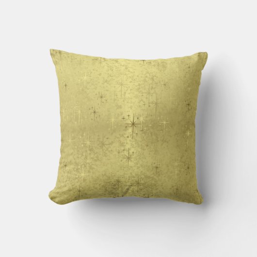 ホイルの紙の金クリスマスの星 クッション (正面)