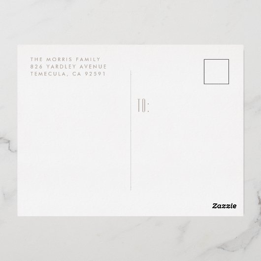 ホイルはまだフレームに最高の対して来シンプルのフレームを作成 箔シーズンポストカード (裏面)