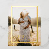 ホイルはまだフレームに最高の対して来シンプルのフレームを作成 箔シーズンポストカード (正面)