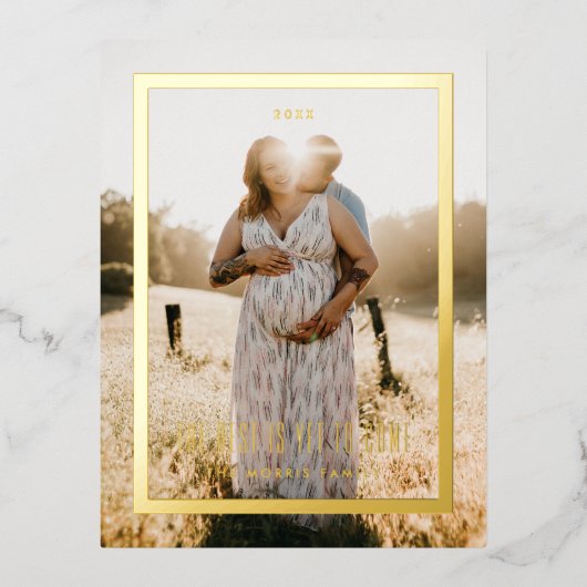 ホイルはまだフレームに最高の対して来シンプルのフレームを作成 箔シーズンポストカード (正面)