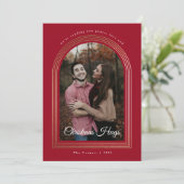 ホイルアーチクリスマスハグフォトクリスマスカード カード (スタンド正面)