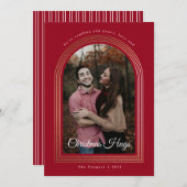 ホイルアーチクリスマスハグフォトクリスマスカード シーズンカード (正面/裏面)