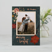 ホイルウィンタースパイスフラットホリデーフォトカード 箔シーズンカード (立ち正面)