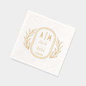 ホイルエレガントはモノグラムで刻印されたナプキン。 箔ナプキン (左)