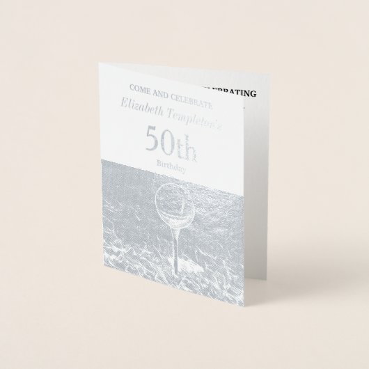 ホイルエレガントゴルフ趣味50thスポーツ誕生日 箔カード (正面)