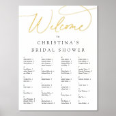 ホイルエレガントスクリプトのアルファベット順の座席表 箔ポスター (正面)