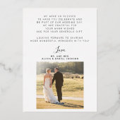 ホイルエレガントスクリプ結婚ト写真サンキューカード 箔招待状 (裏面)