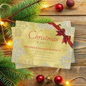 ホイルエレガントスフェイクスノーフレーククリスマスホリデーリボン 招待状