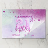 ホイルエレガントバルーン21歳の誕生日紙ランチョンマット ペーパーパッド (折り畳み)