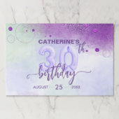 ホイルエレガントバルーン30th誕生日紙ランチョンマット ペーパーパッド (正面)