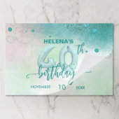 ホイルエレガントバルーン40th誕生日紙ランチョンマット ペーパーパッド (折り畳み)