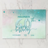 ホイルエレガントバルーン40th誕生日紙ランチョンマット ペーパーパッド (正面)