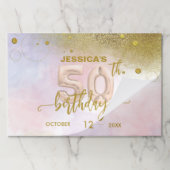 ホイルエレガントバルーン50番目の誕生日紙ランチョンマット ペーパーパッド (折り畳み)