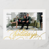 ホイルエレガントフフォーマルライ文字の休日の写真 箔シーズンカード (正面)