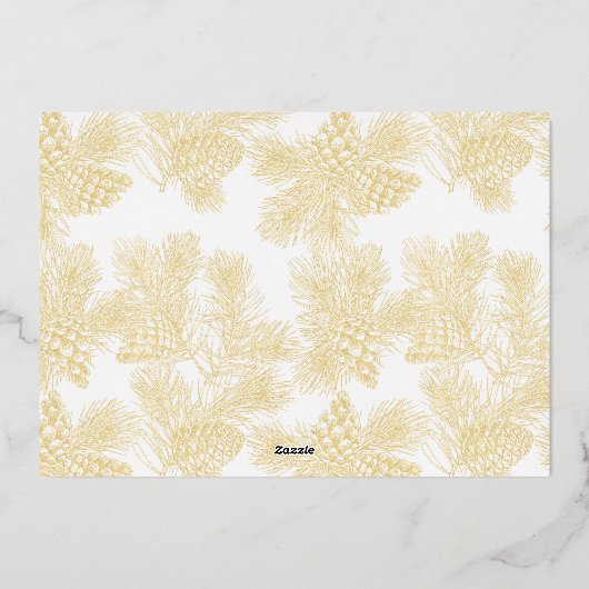 ホイルエレガントフフォーマルライ文字の休日の写真 箔シーズンカード (裏面)