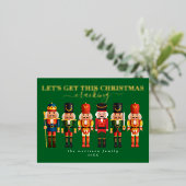 ホイルエレガントモダンくるみ割りクリスマスカード 箔シーズンポストカード (立ち正面)