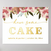 ホイルエレガント実在はケーキを持って結婚いる 箔ポスター (正面)