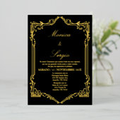 ホイルエレガント結婚式招待状スペインの 箔招待状 (立ち正面)