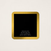 ホイルエレガント金ゴールドイヤリング方形表示カード (裏面)