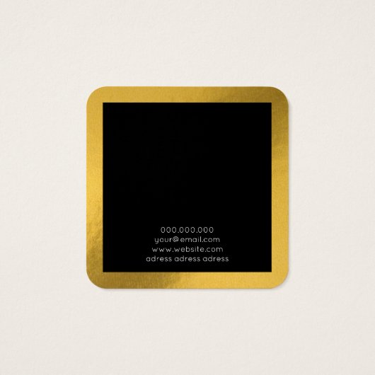 ホイルエレガント金ゴールドイヤリング方形表示カード (裏面)