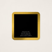 ホイルエレガント金ゴールドネックレス方形表示カード (裏面)