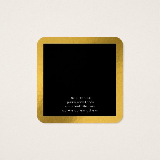 ホイルエレガント金ゴールドネックレス方形表示カード (裏面)