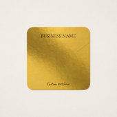 ホイルエレガント金ゴールドネックレス方形表示カード (正面)