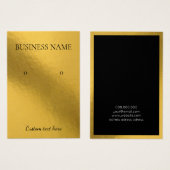 ホイルエレガント金ゴールドモダンイヤリング表示カード (正面&裏面)